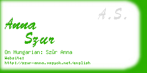 anna szur business card